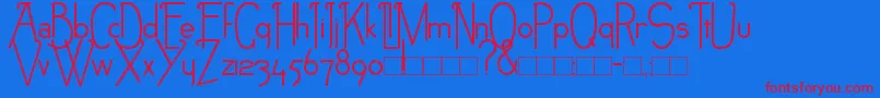 NEB-fontti – punaiset fontit sinisellä taustalla
