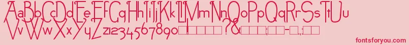フォントNEB – ピンクの背景に赤い文字