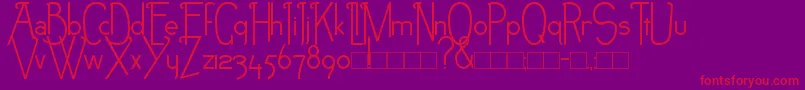 NEB-fontti – punaiset fontit violetilla taustalla