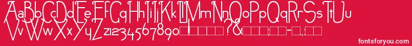 Шрифт NEB – белые шрифты на красном фоне
