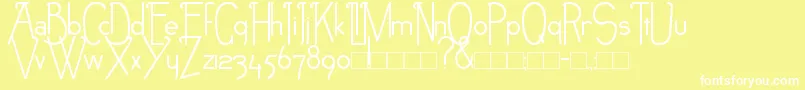Шрифт NEB – белые шрифты на жёлтом фоне