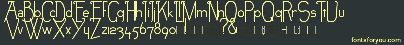 NEB Font – Yellow Fonts on Black Background