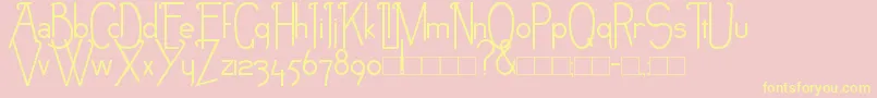 NEB-Schriftart – Gelbe Schriften auf rosa Hintergrund