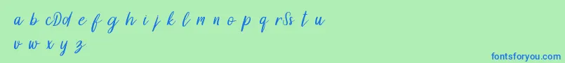 DollynDemo Font – Blue Fonts on Green Background