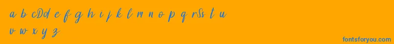 DollynDemo Font – Blue Fonts on Orange Background