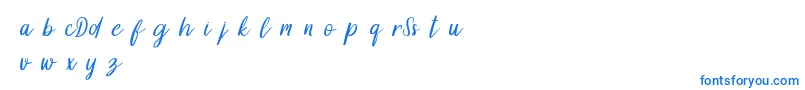 DollynDemo-Schriftart – Blaue Schriften auf weißem Hintergrund