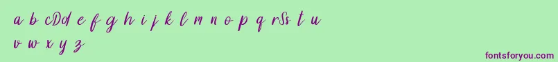 Шрифт DollynDemo – фиолетовые шрифты на зелёном фоне