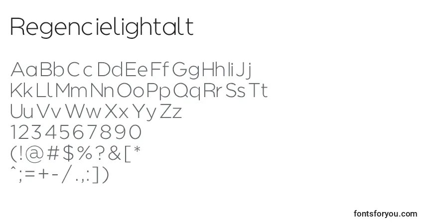 Regencielightalt Font – alphabet, numbers, special characters