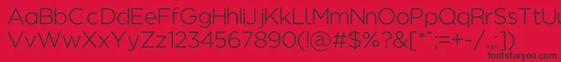 Regencielightalt-Schriftart – Schwarze Schriften auf rotem Hintergrund
