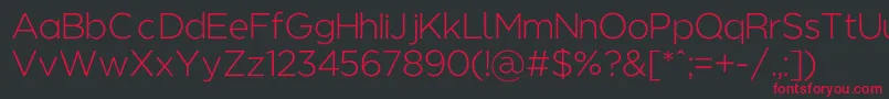 フォントRegencielightalt – 黒い背景に赤い文字