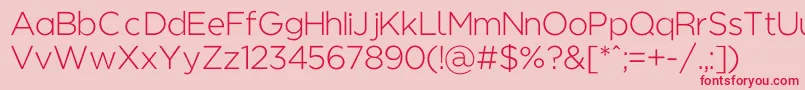 フォントRegencielightalt – ピンクの背景に赤い文字