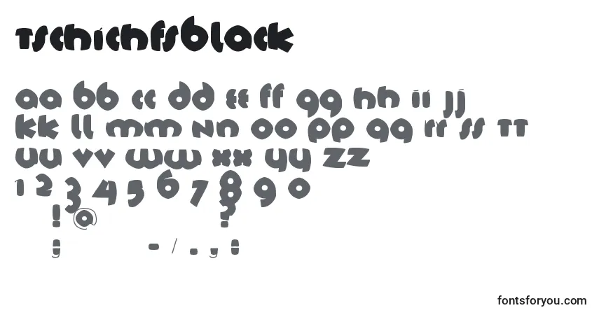 Czcionka TschichfsBlack – alfabet, cyfry, specjalne znaki