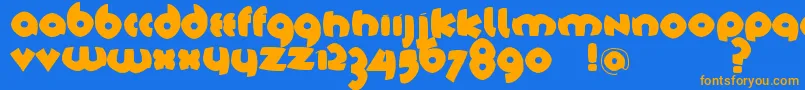 TschichfsBlack Font – Orange Fonts on Blue Background