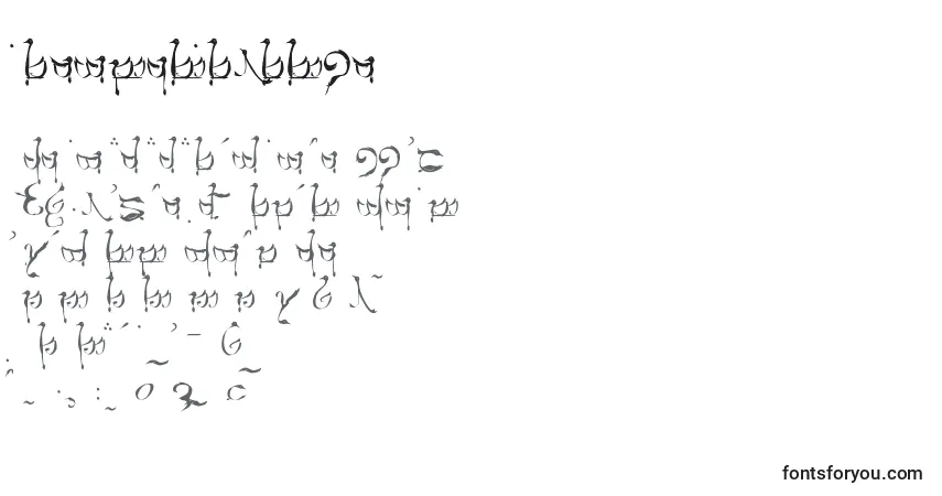 A fonte TengwarTelerin – alfabeto, números, caracteres especiais