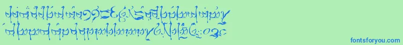 TengwarTelerin Font – Blue Fonts on Green Background