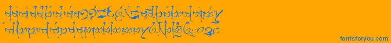 TengwarTelerin Font – Blue Fonts on Orange Background