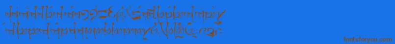 TengwarTelerin Font – Brown Fonts on Blue Background