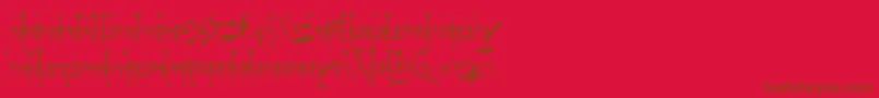 TengwarTelerin Font – Brown Fonts on Red Background