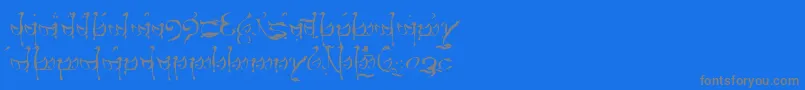 フォントTengwarTelerin – 青い背景に灰色の文字