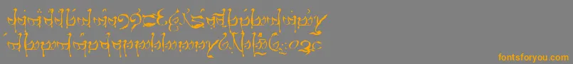 TengwarTelerin-Schriftart – Orangefarbene Schriften auf grauem Hintergrund