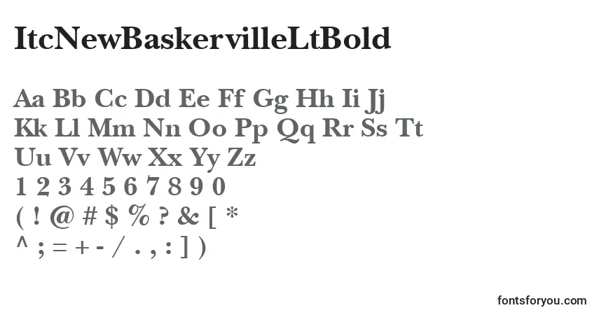 A fonte ItcNewBaskervilleLtBold – alfabeto, números, caracteres especiais