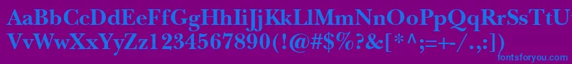 ItcNewBaskervilleLtBold Font – Blue Fonts on Purple Background