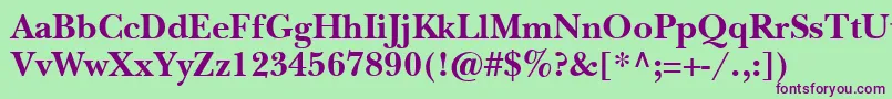 ItcNewBaskervilleLtBold Font – Purple Fonts on Green Background