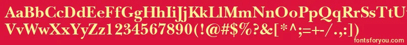 ItcNewBaskervilleLtBold Font – Yellow Fonts on Red Background