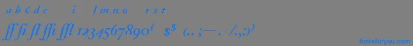 Шрифт AdobeCaslonSemiboldItalicExpert – синие шрифты на сером фоне