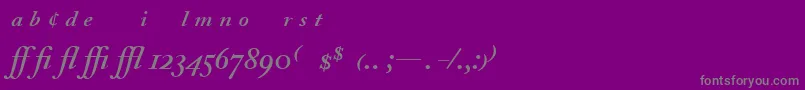 Шрифт AdobeCaslonSemiboldItalicExpert – серые шрифты на фиолетовом фоне
