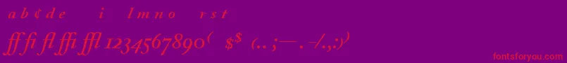 AdobeCaslonSemiboldItalicExpert Font – Red Fonts on Purple Background