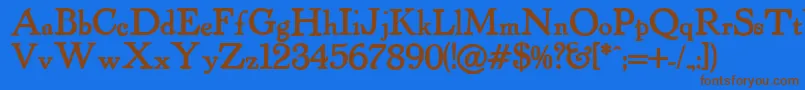 PowellAntiqueBold Font – Brown Fonts on Blue Background