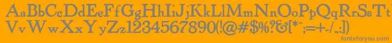 PowellAntiqueBold-Schriftart – Graue Schriften auf orangefarbenem Hintergrund