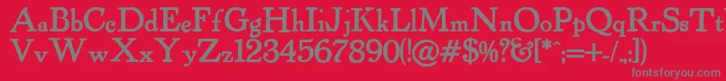 フォントPowellAntiqueBold – 赤い背景に灰色の文字