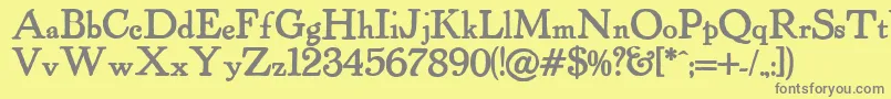 フォントPowellAntiqueBold – 黄色の背景に灰色の文字