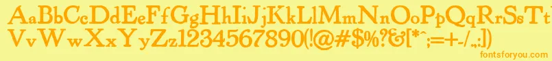 PowellAntiqueBold Font – Orange Fonts on Yellow Background