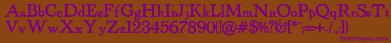 PowellAntiqueBold Font – Purple Fonts on Brown Background