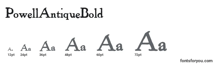 Размеры шрифта PowellAntiqueBold