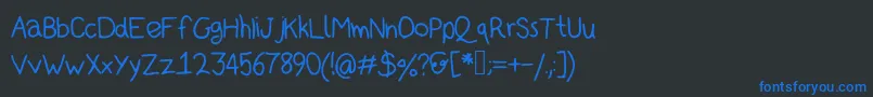 Kidsans Font – Blue Fonts on Black Background