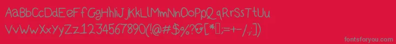 Kidsans Font – Gray Fonts on Red Background