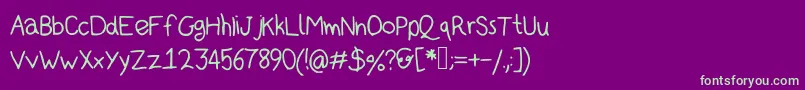 Kidsans Font – Green Fonts on Purple Background