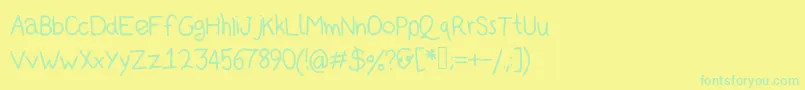 Kidsans-Schriftart – Grüne Schriften auf gelbem Hintergrund