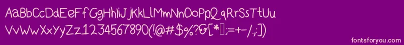 Kidsans-Schriftart – Rosa Schriften auf violettem Hintergrund