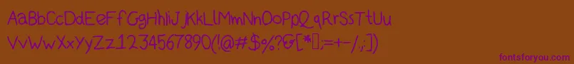 Kidsans Font – Purple Fonts on Brown Background