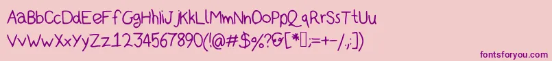 Kidsans-Schriftart – Violette Schriften auf rosa Hintergrund