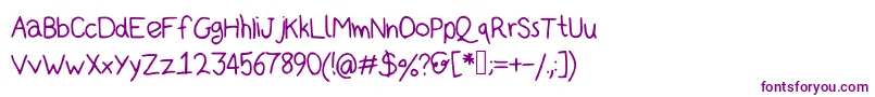 Kidsans-Schriftart – Violette Schriften auf weißem Hintergrund