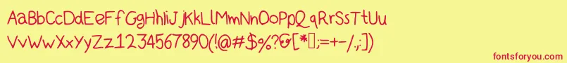 Kidsans Font – Red Fonts on Yellow Background