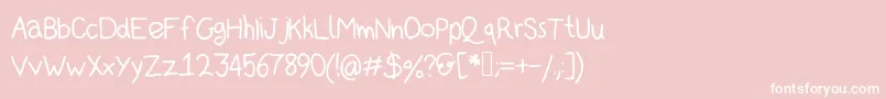 Kidsans-Schriftart – Weiße Schriften auf rosa Hintergrund