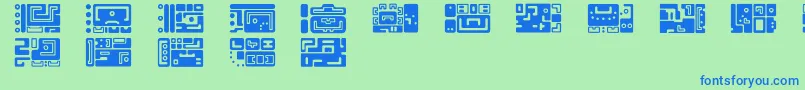 Saiba mais sobre a fonte Mayaruler Fonte Mayaruler – fontes azuis em um fundo verde