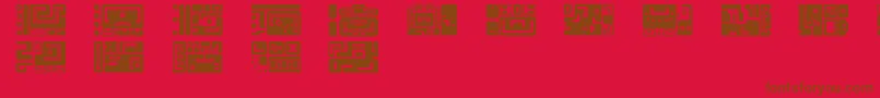 Mayaruler-Schriftart – Braune Schriften auf rotem Hintergrund